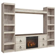 Willowton 4-piece Entertainment Center With Electric Fireplace