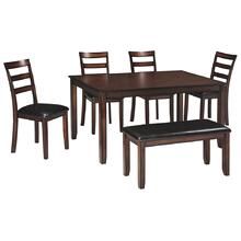 Coviar Dining Table and Chairs With Bench (set of 6)