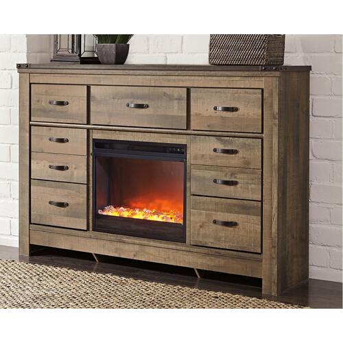 Trinell Dresser With Electric Fireplace