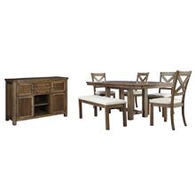 Dining Table and 4 Chairs and Bench With Storage