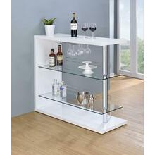 Two-shelf Contemporary Bar Unit With Wine Holder