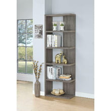 Contemporary Weathered Grey Five-shelf Bookcase