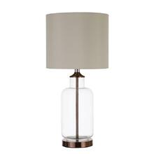 Transitional Clear and Bronze Table Lamp