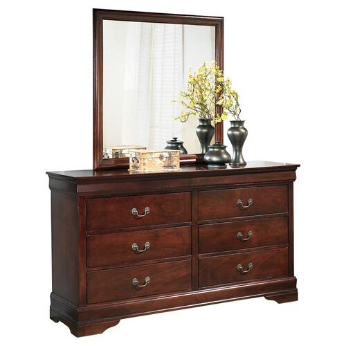 Queen Sleigh Bed With Mirrored Dresser