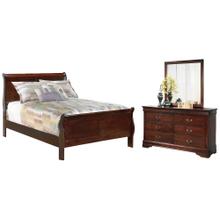 Full Sleigh Bed With Mirrored Dresser