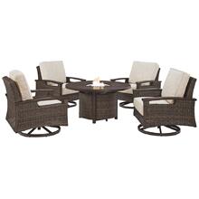 Outdoor Fire Pit Table and 4 Chairs