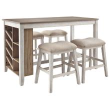 Counter Height Dining Table and 4 Barstools