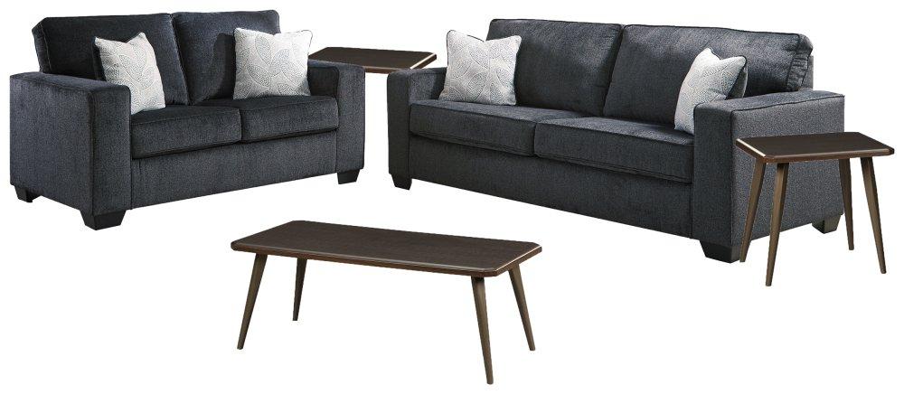 Sofa and Loveseat With Coffee Table and 2 End Tables