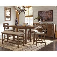 Counter Height Dining Table and 4 Barstools and Bench With Storage