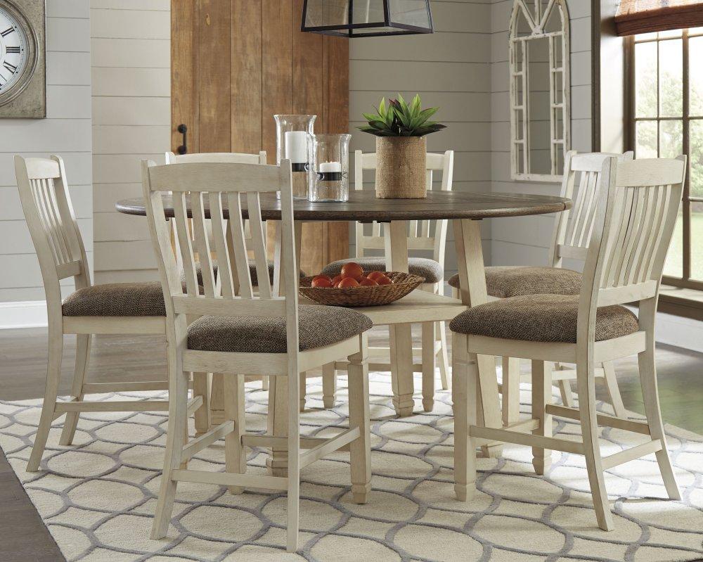 Counter Height Dining Table and 6 Barstools