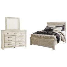 Queen Panel Bed With Mirrored Dresser