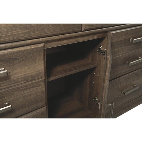 Full Panel Bed With Mirrored Dresser