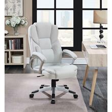 Casual White Faux Leather Office Chair