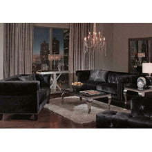 Reventlow Formal Black Two-piece Living Room Set