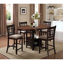 Lavon Transitional Espresso Five-piece Counter-height Dining Set