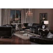 Reventlow Formal Black Three-piece Living Room Set