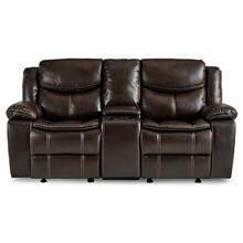 Double Glider Reclining Love Seat with Center Console