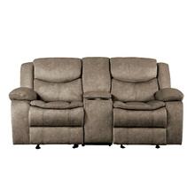 Double Glider Reclining Love Seat with Center Console