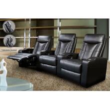 Pavillion Black Leather Four-seated Recliner