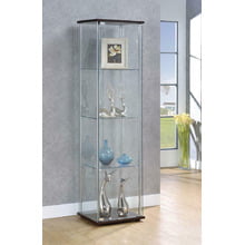 Cappuccino Curio Cabinet With Four Shelves