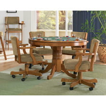 Mitchell Three-in-one Amber Game Table and Four Arm Chairs