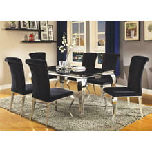 Carone Contemporary Black and Silver Five-piece Dining Set