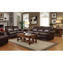 Colton Brown Leather Two-piece Living Room Set