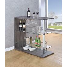 Two-shelf Contemporary Weathered Grey Bar Table