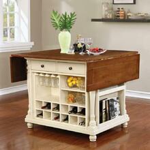 Slater Country Cherry and White Kitchen Island