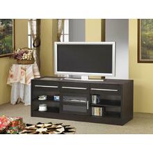 Contemporary Cappuccino TV Console With Connect-it Power Drawer