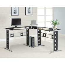 Casual Black and Silver Computer Desk